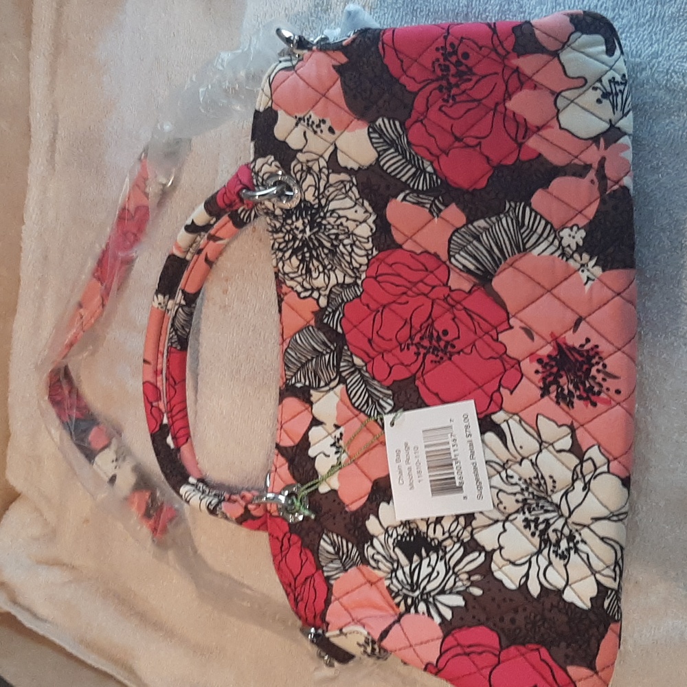 Vera Bradley Chain Shoulder Bag Mocha Rouge Retired